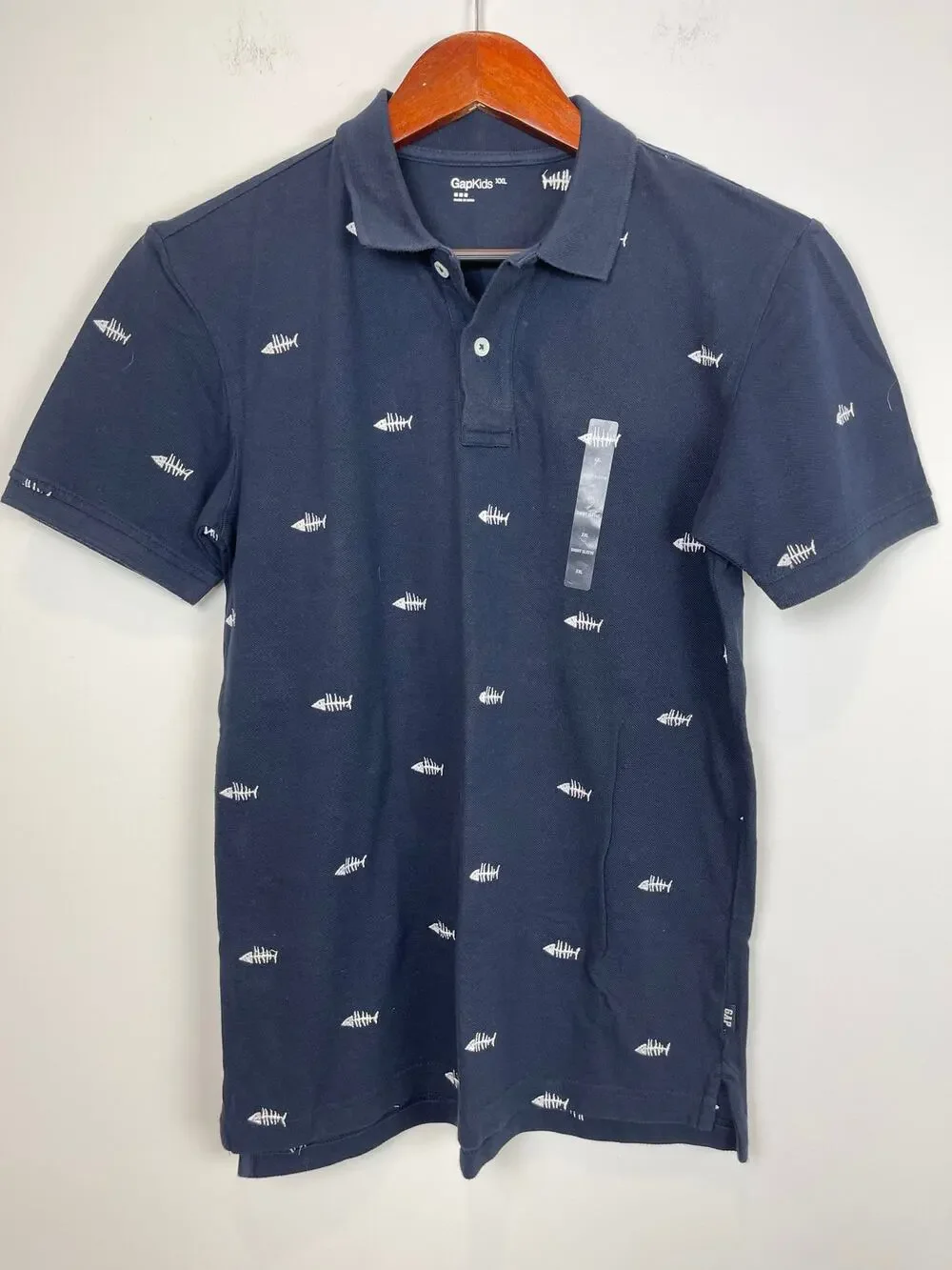 Gap Kids Embroidered Fish Bone Polo Youth XXLarge New with Tag